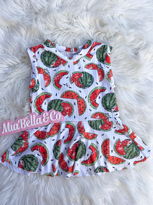 4t watermelon peplum